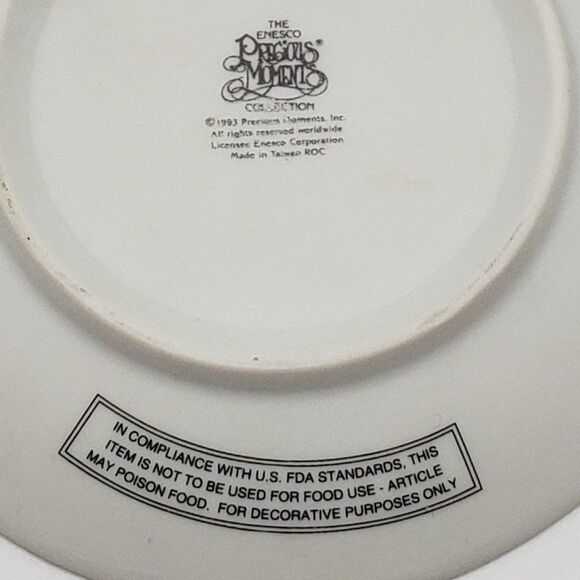 Precious Moments 1993 Wishing You The Sweetest Christmas Mini Decorative Plate - Picture 10 of 10